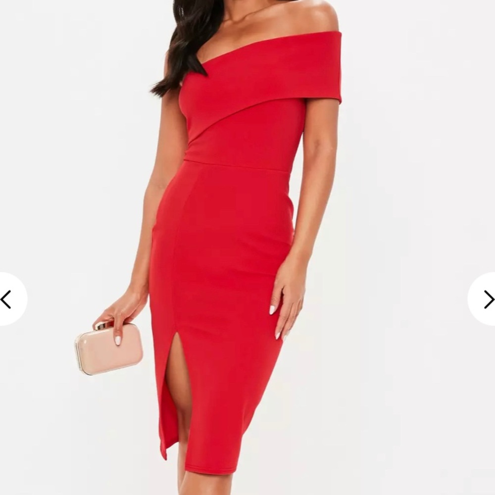 Missguided one shoulder midi dress sz 2